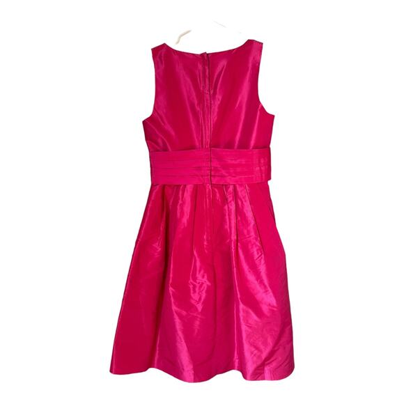 Banana Republic Mad Men Barbie Pink Silk Sleeveless Dress Taffeta size 2 - Picture 8 of 12
